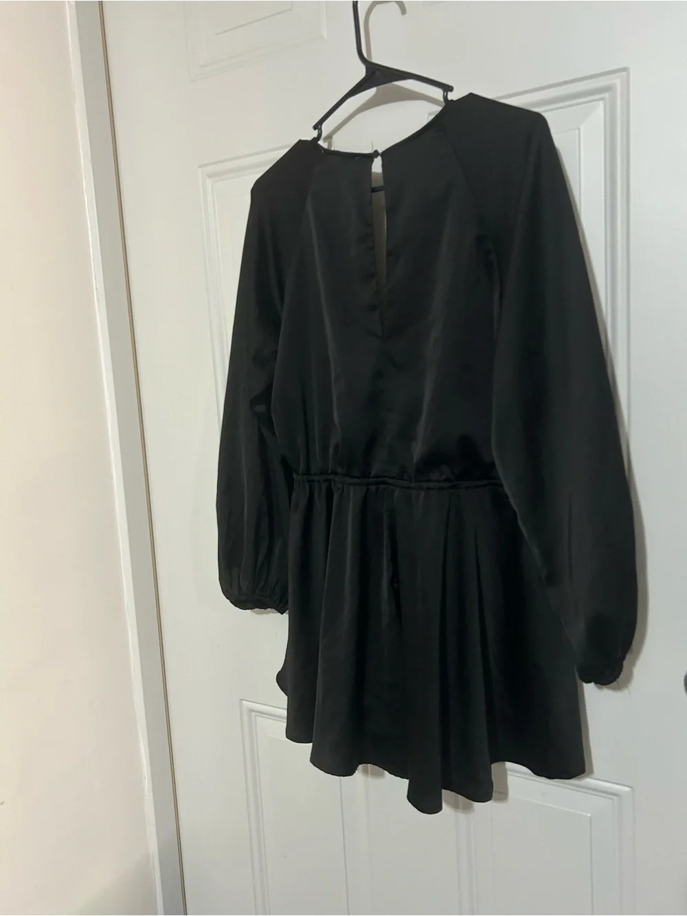 Black Romper  With Drawstring Waist